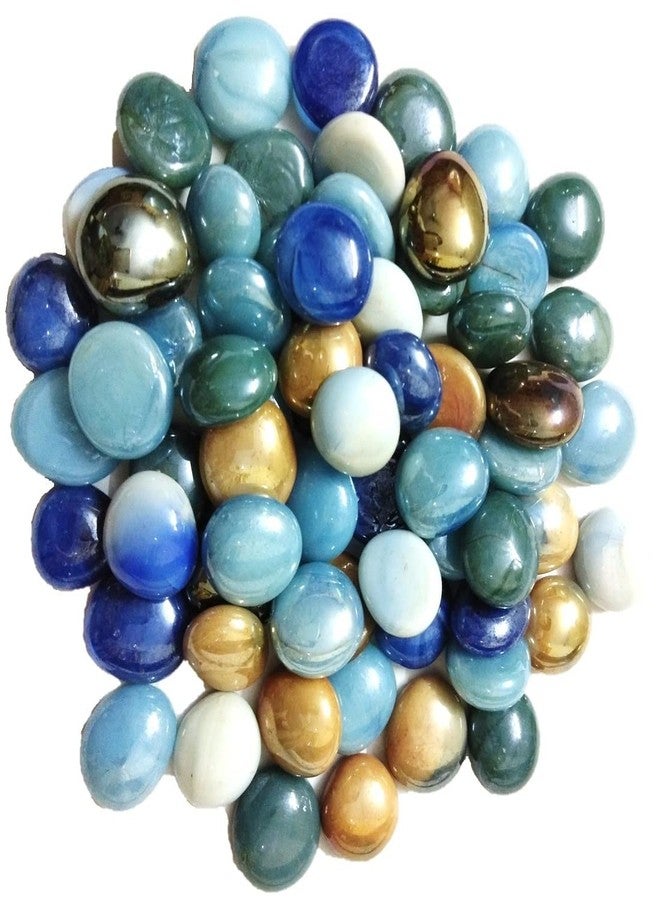 DS1 Milky Round Glass Pebbles Gravels Stone for Aquarium, Vase, Fountain, Table (Multicolor, 450gm) - Image 2
